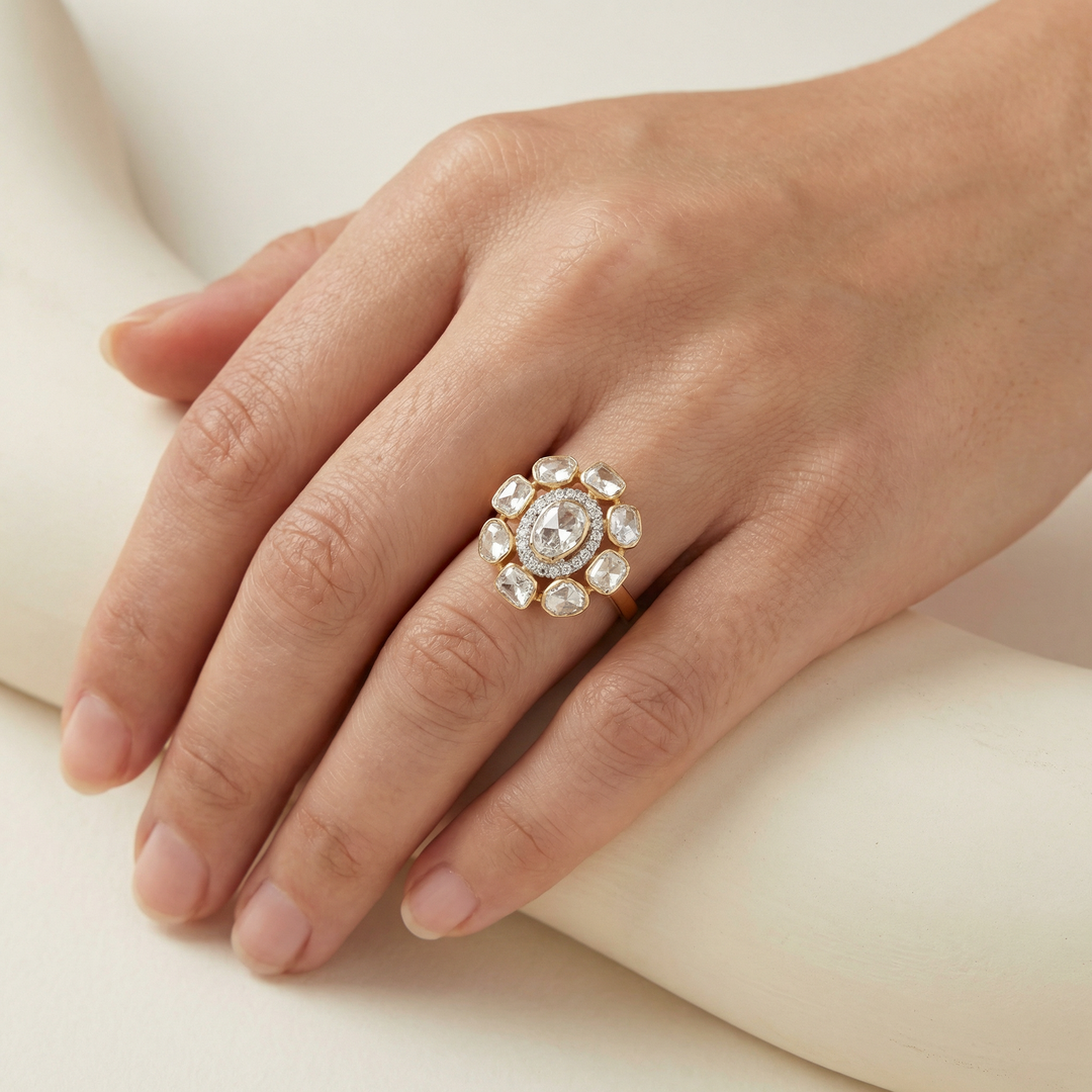 Polki Floral Dailywear Ring