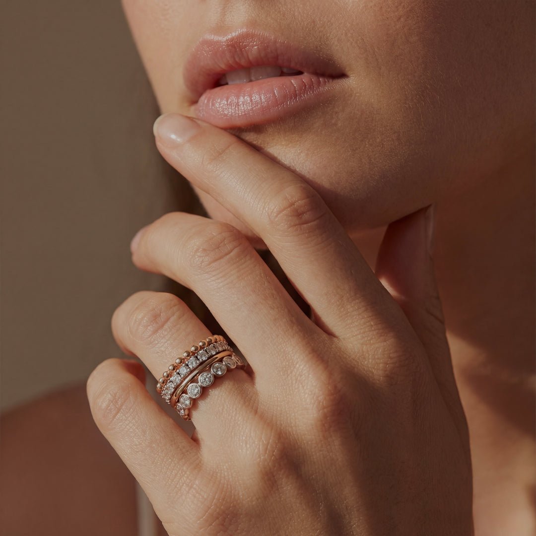 Rose Gold Lab Grown Diamond Stackable Ring