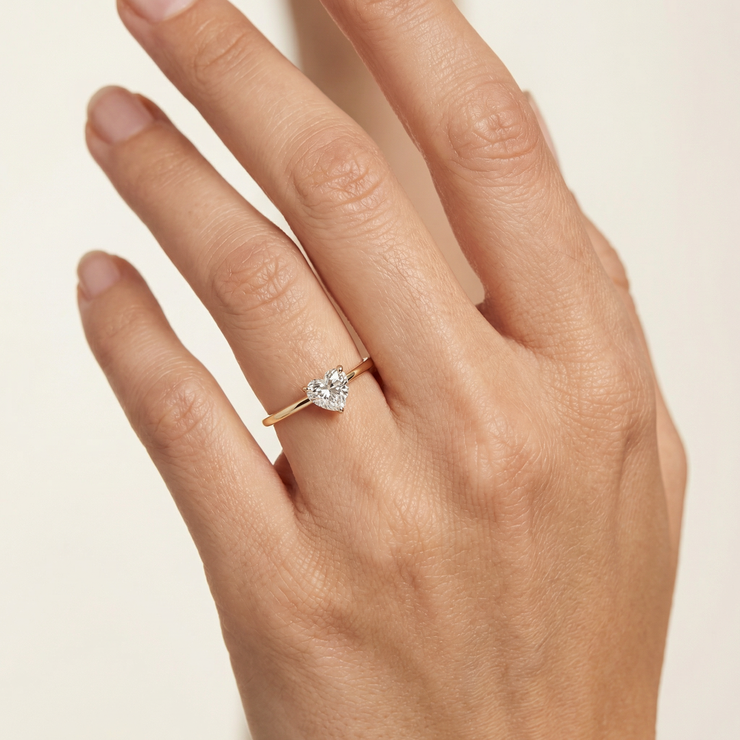 Tiny Heart Proposal Ring