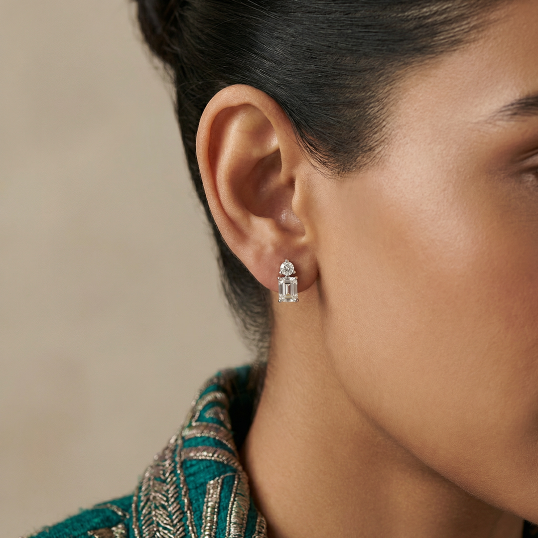 Tiny Solitaire Earrings