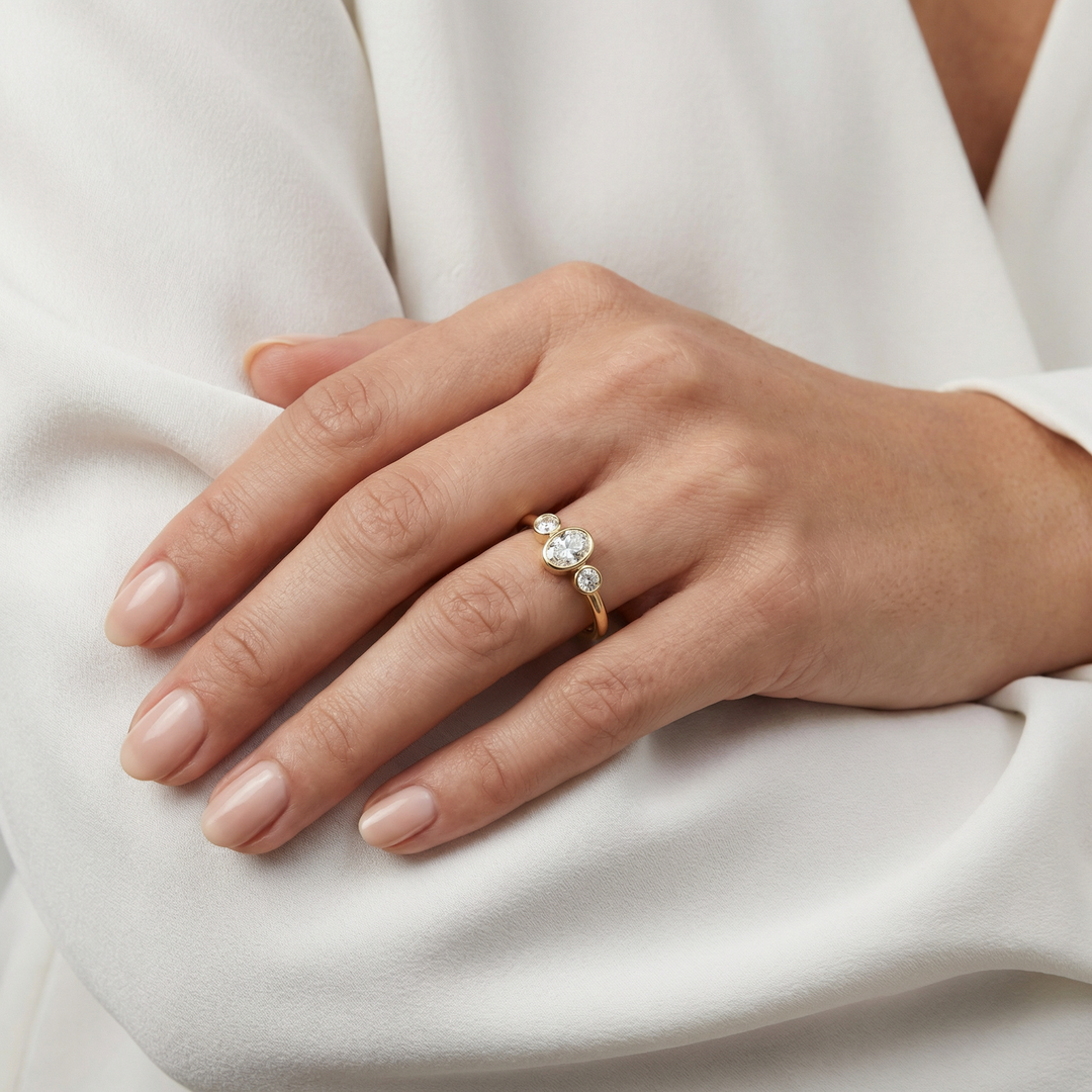 Trinity solitaire ring