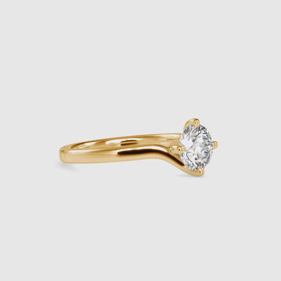 Melodic Solitaire Gold Ring
