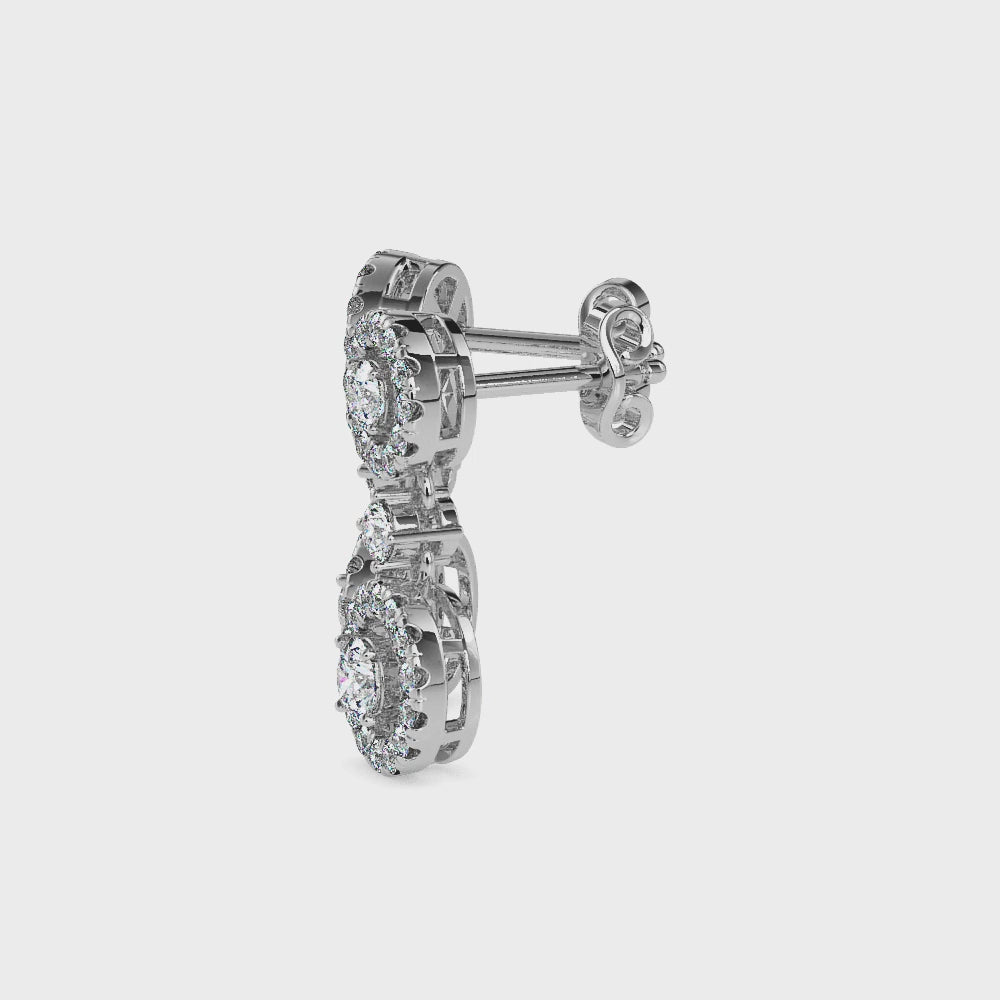 Duo Round Solitaire Earrings