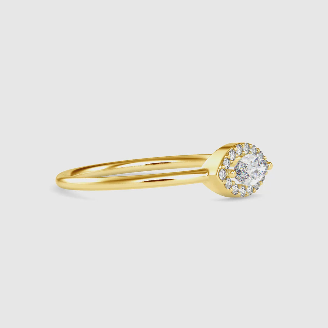Bulged Wing Solitaire Ring